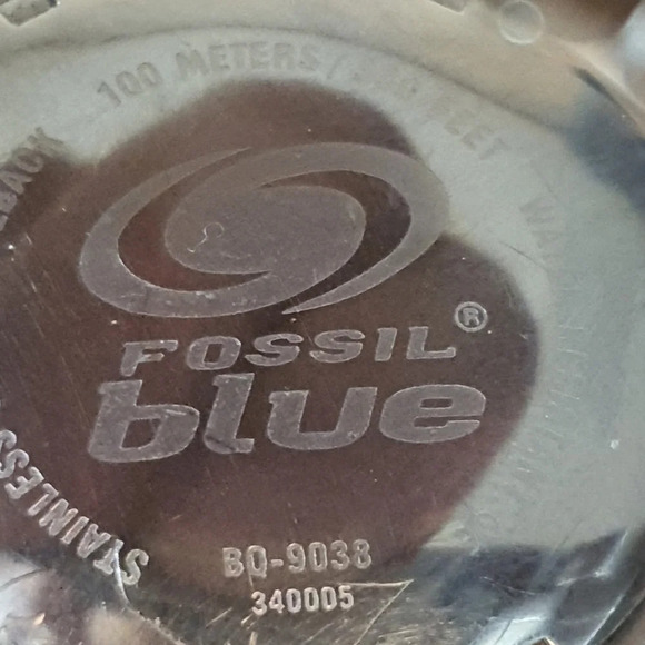 Fossil Blue BQ-9038 Silver/Blue Stainless Steel Multi Function Men's Watch - Picture 3 of 3